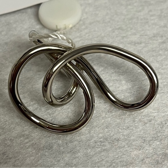 NEW MAISON Martin MARGIELA MM6 Silvertone Brass Ring US sz 6 Sculptural Swirls - Picture 11 of 12